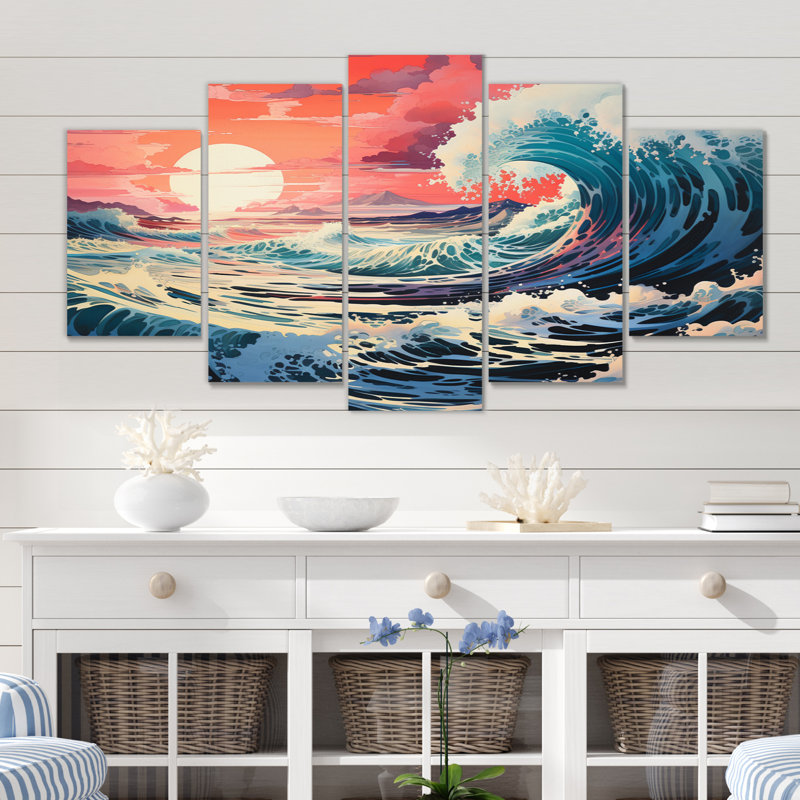 Dramatic Ocean Waves, Coastal - Ensemble de décorations murales en métal