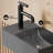 Lisse 16" Concrete Rectangle Wall-Mounted Sink With Left Side Faucet Mount In Matte Dark Gray