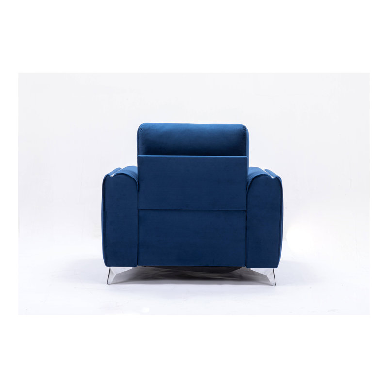 Fauteuil en velours bleu Wenona