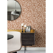 Irvin 33' L x 20.5 W Peel and Stick Wallpaper Roll AllModern Color: Blue/Gold