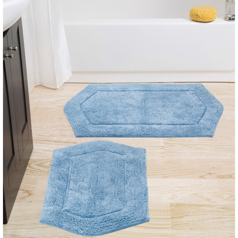 Ensemble de 2 tapis de bain Morissette (17 po x 24 po, 21 po x 34 po), Bleu