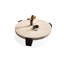Table basse ronde en bois massif beige-129191400