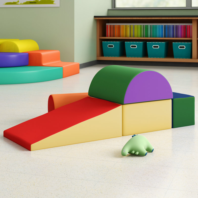 ECR4Kids SoftZone Climb and Crawl Playset, Building Blocks, 5-Piece, Assorted