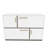 Modern Console Table, White & Walnut, 28.3 x 32.7 x 16.5 inches | 100% Melamine Coated Particle Board, Thickness: 0.7 inches | Scandinavian Design, Stylish Storage Solution for Living Room & Entryway