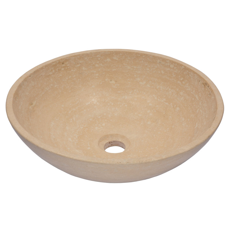 Lavabo de salle de bain vasque circulaire en pierre Travertine