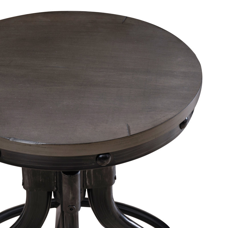 Kerome 5-piece Adjustable Round Bar Stool Set, Gris
