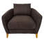 Fauteuil avec coussin de dossier, idéal pour le bureau, style classique et décontracté, pieds en caoutchouc jaune, structure en contreplaqué, assise mi-molle confortable et spacieuse.