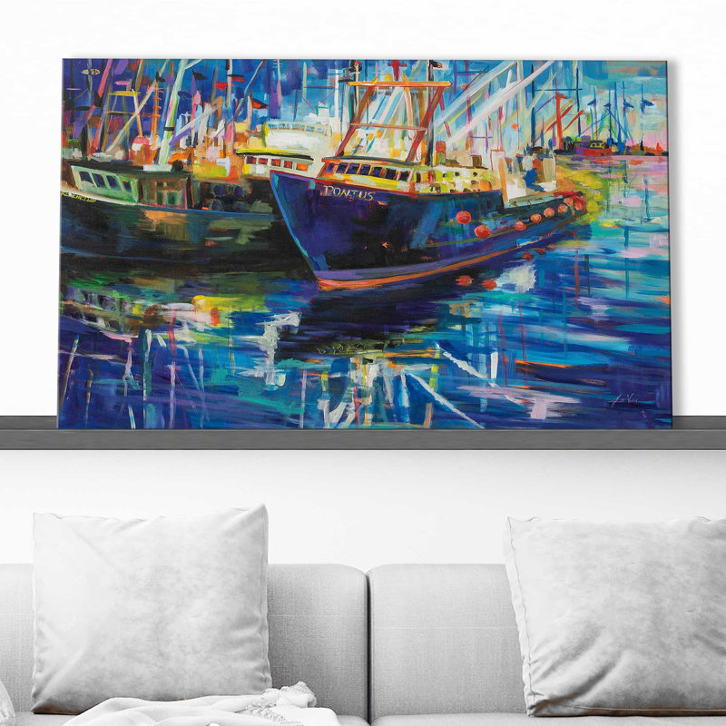 In In the Night - Peinture, Toile tendue, H 18 po x l 30 po x P 1 po