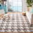 Rodgers Hand Woven Flat Weave Wool/Cotton Houndstooth Rug in Gray/Ivory-1018208952