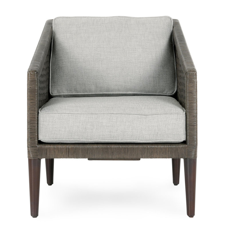 Kaitlin Wicker Accent Chair In Brown And Gray, Gray, Brown