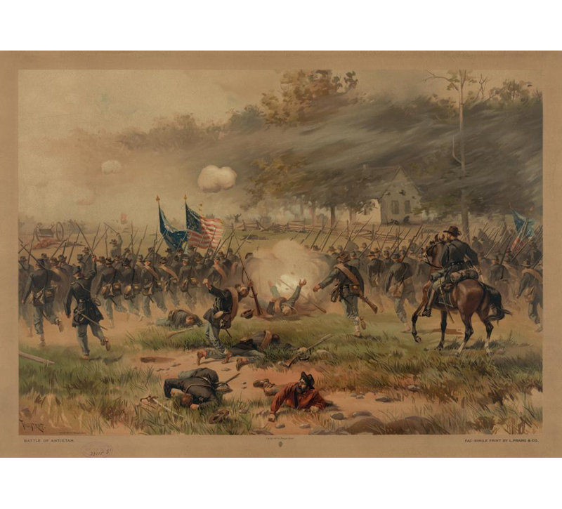 "Bataille d'Antietam" par Thure De Thulstrup - Toile tendue avec châssis, H 24 po x l 17 po
