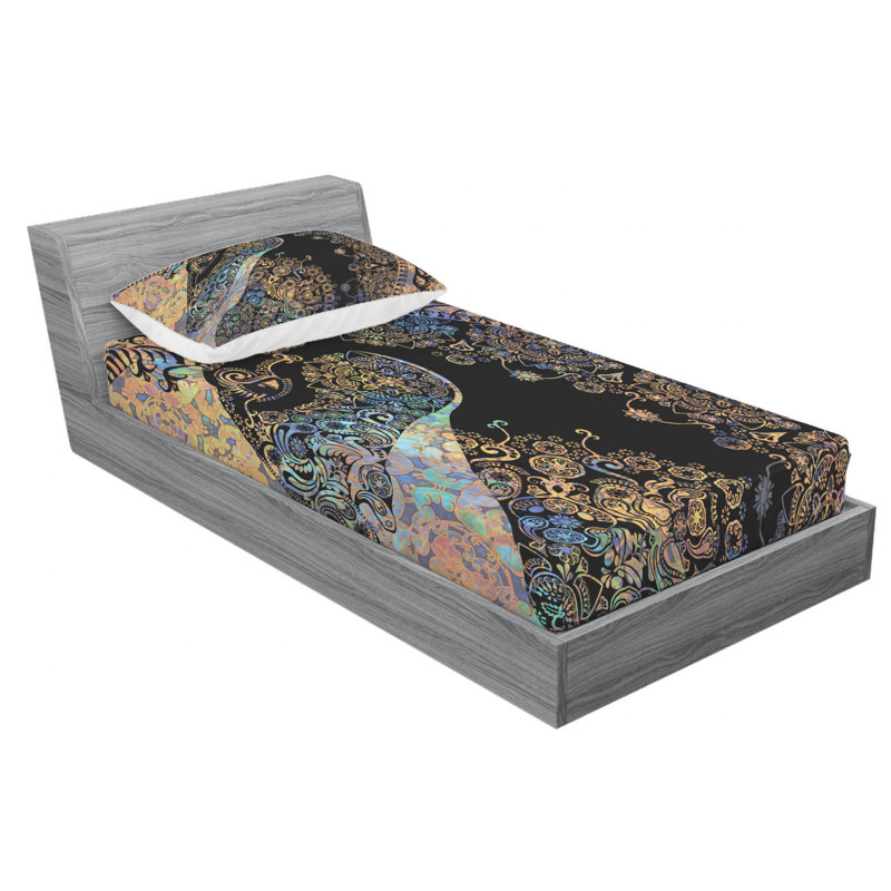 Microfiber Floral Sheet Set, Twin Sheet Set with Fitted Sheet
