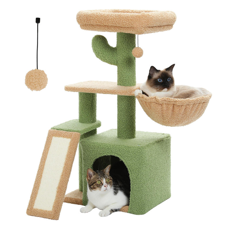 Indoor Compact Cute Cat Tree, Green