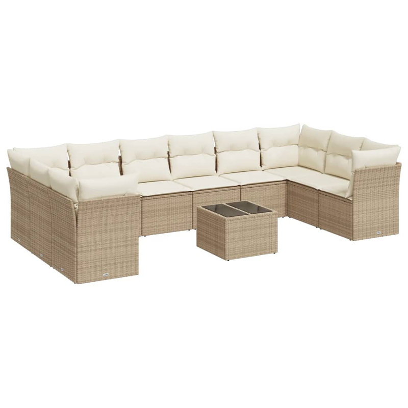 Ensemble de canapé de jardin modulaire en rotin PE 11 pièces Vidaxl