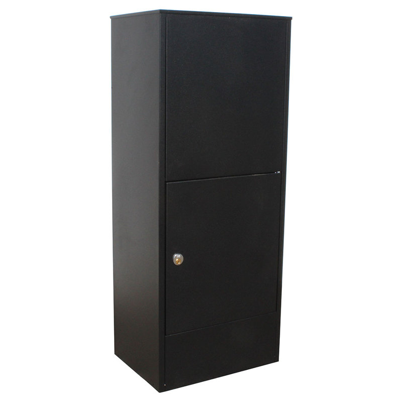 Black Steel Lockable Freestanding Mail and Parcel Box