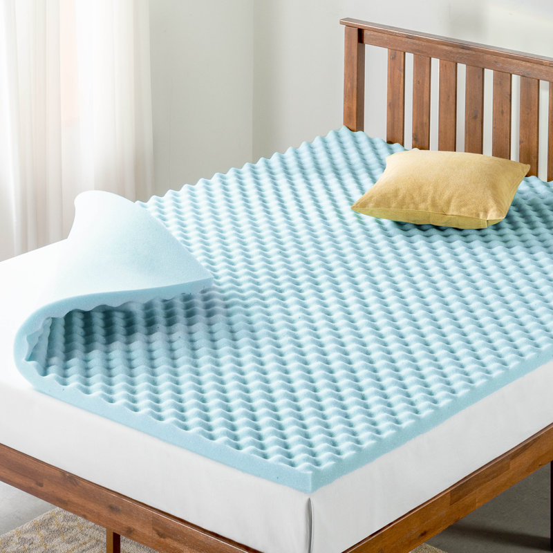 Surmatelas en mousse à mémoire de forme Nieves, Gel bleu, 2", Double