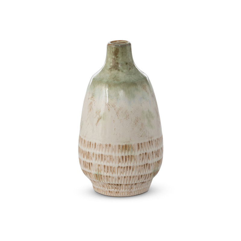Rustic Modern Ceramic / Porcelain Table Vase, 10.75" H x 6" W x 6" D