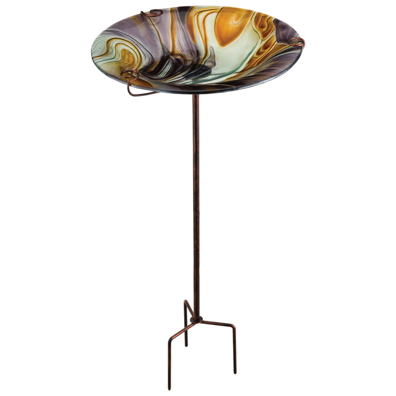 Birdbath/Feeder Stake - Swirl Black