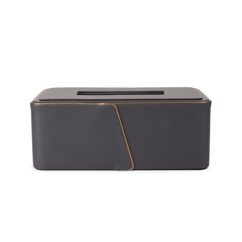 Noir Leather Rectangle Tissue Box Cover