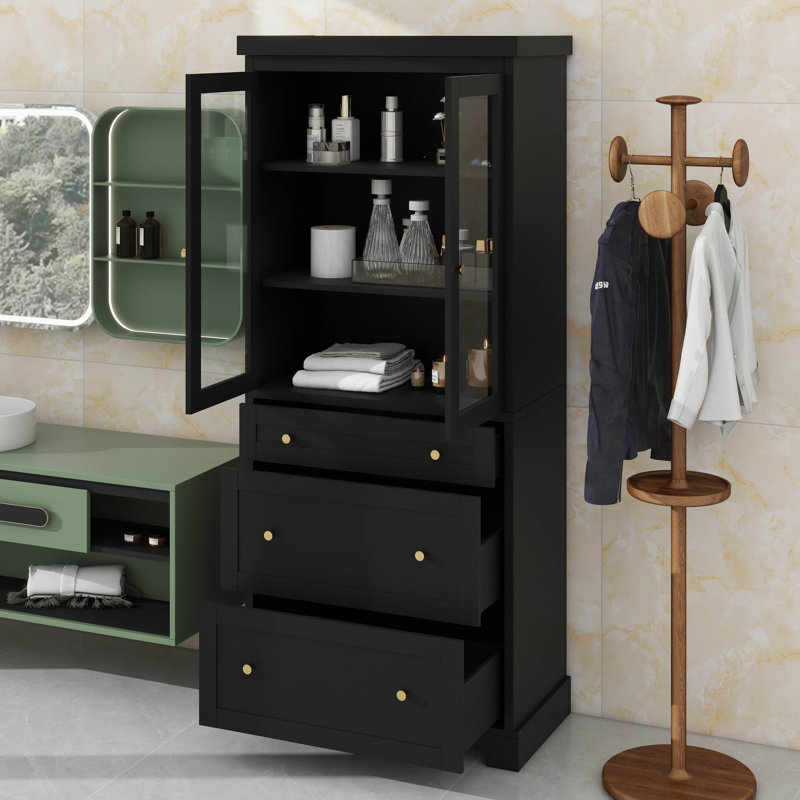 Armoire de salle de bain 70 po, Noir