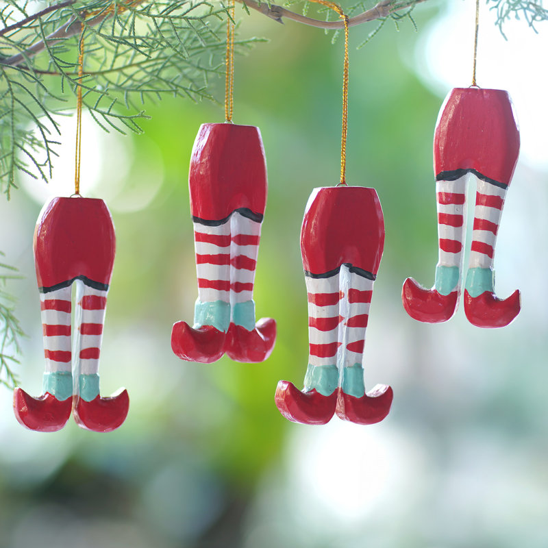Ornements en bois Elfes de Noël faits à la main Alcott Hill