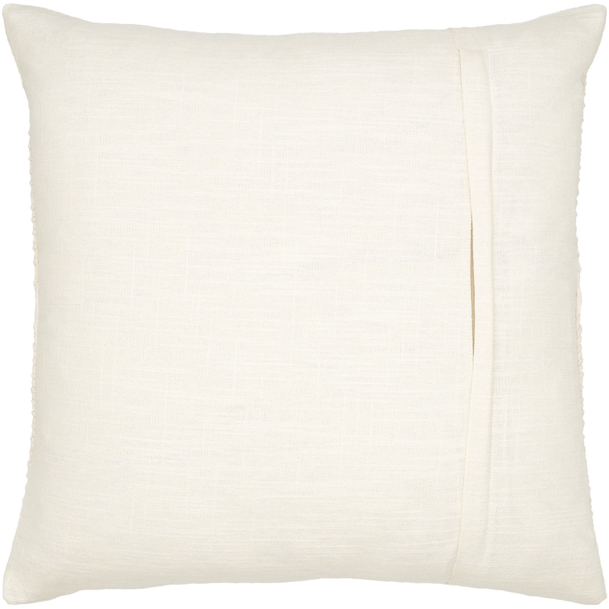Rida Embroidered Cotton Throw Pillow, No Fill, White, 18" x 18"