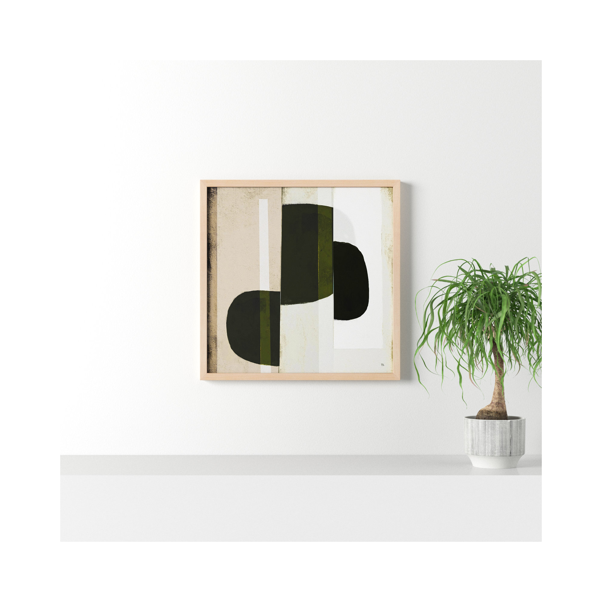Collage 2 by StudioM, 30" H x 30" W x 1.25" D, Maple Framed Paper