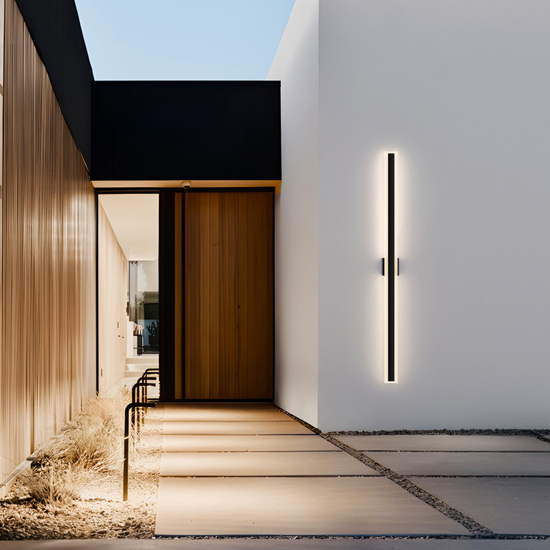 Eljan Linear Outdoor LED Wall Light with Back Plate, 63" H x 4.3" W x 1.6" D