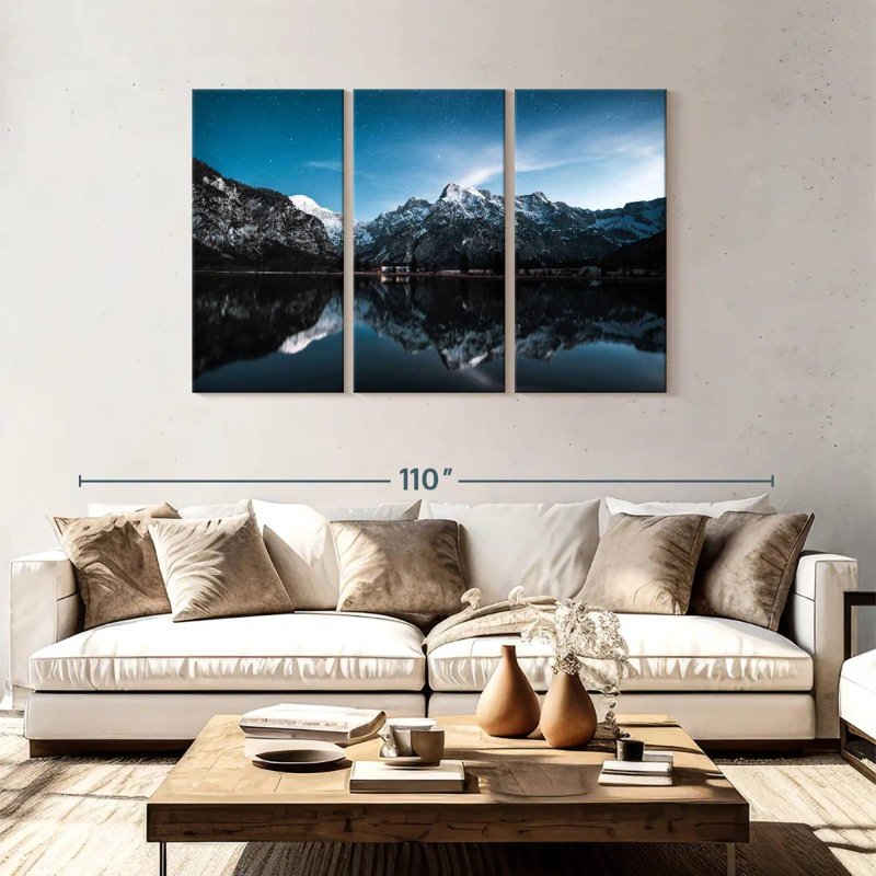 Alvord Snowy Mountain Peaks Reflection, H 48 po x l 74 po
