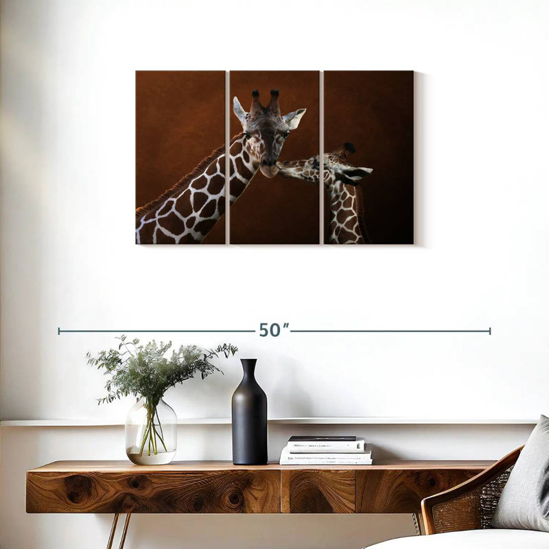 «Brampt Giraffe Kissing Mom», H 20 po x l 33 po