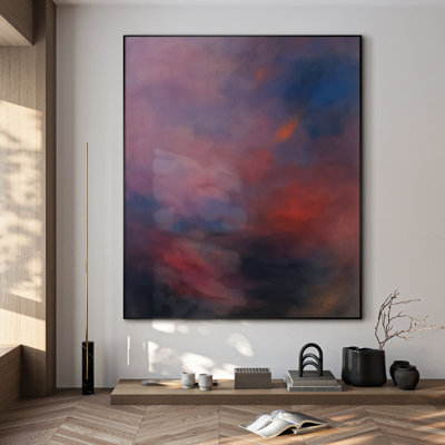 Extra Large Wall Art Fabric Print - Abstract Modern Artwork Artwork Decor for Living Room or Bedroom - "Frame Assembly Required (Unfinished Frame)"