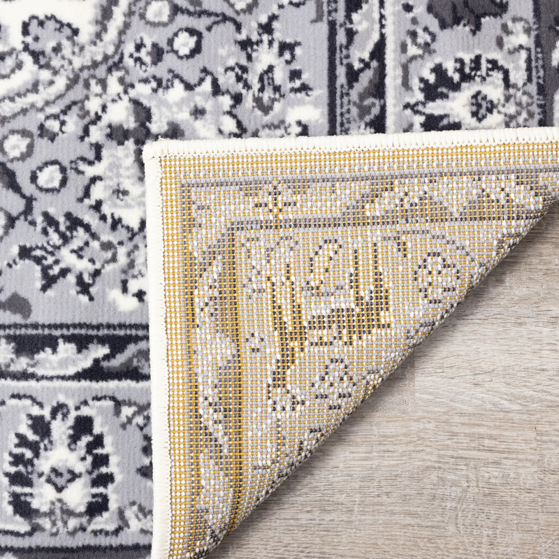 Clotene Oriental Grey Black White Area Rug