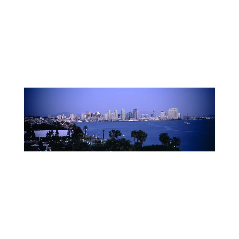 City At The Waterfront - Wrapped Canvas Panoramic Print, 30.48 cm H x 91.44 cm W x 1.91 cm D
