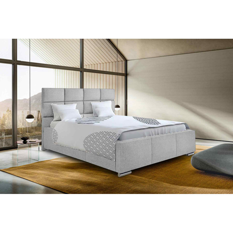 Upholstered Bed, Small Double (4'), Silver