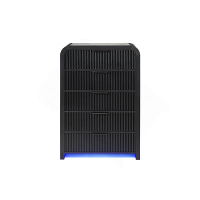 Vertical Chest With Ribbed Panel Design & Integrated Handles