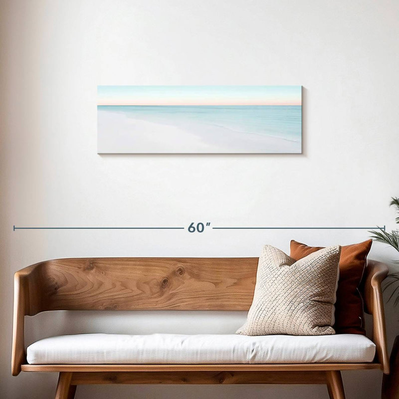 Lever de soleil au bord de la plage, H 12 po x l 36 po