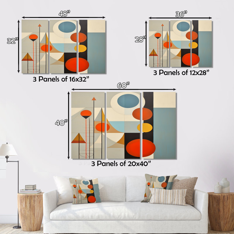 Art mural abstrait sur toile, décor géométrique Mid-Century - Serendipity Abstract Mid-Century Geometrics I