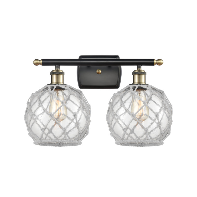 Éclairage pour salle de bain à intensité variable 2 lumières Arriola, Ampoule à DEL rétro de 6 watts, Transparent/blanc