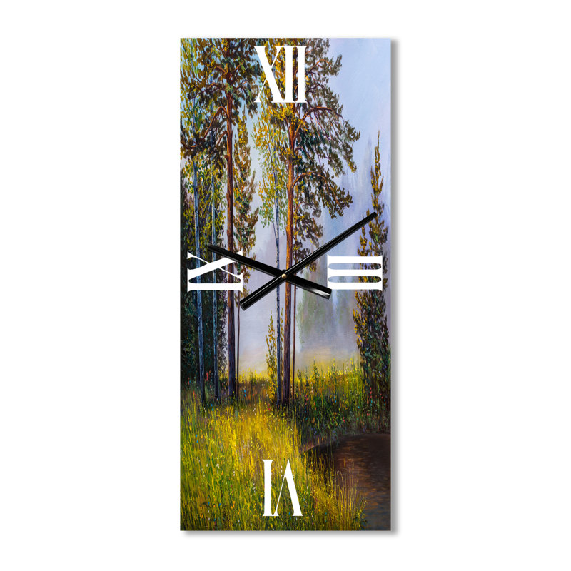 Horloge murale subtile lumière du soir à travers les arbres III, Grand