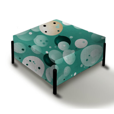 Coastal Tranquility Polka Dots Pattern - Polka Dots Large Square Ottoman