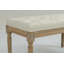 Repose-pieds traditionnel capitonné en tissu d'aspect lin