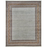 Hand Knotted Wool Oriental Area Rug in Cream/Brown/Blue/Beige
