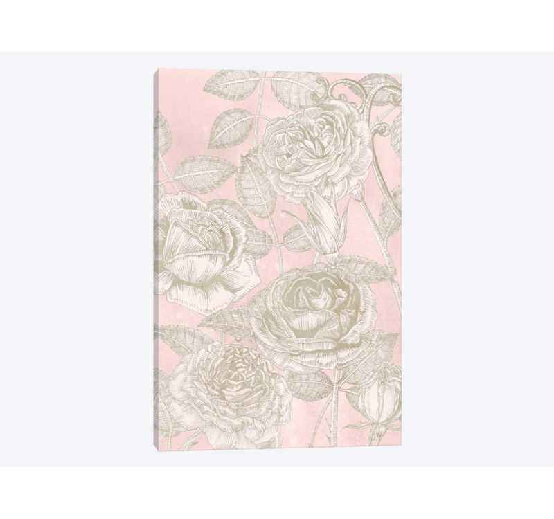 « fleuriing roses ii », impression sur toile, H 18 po x l 12 po x P 1,5 po, Toile tendue, Pas de tapis