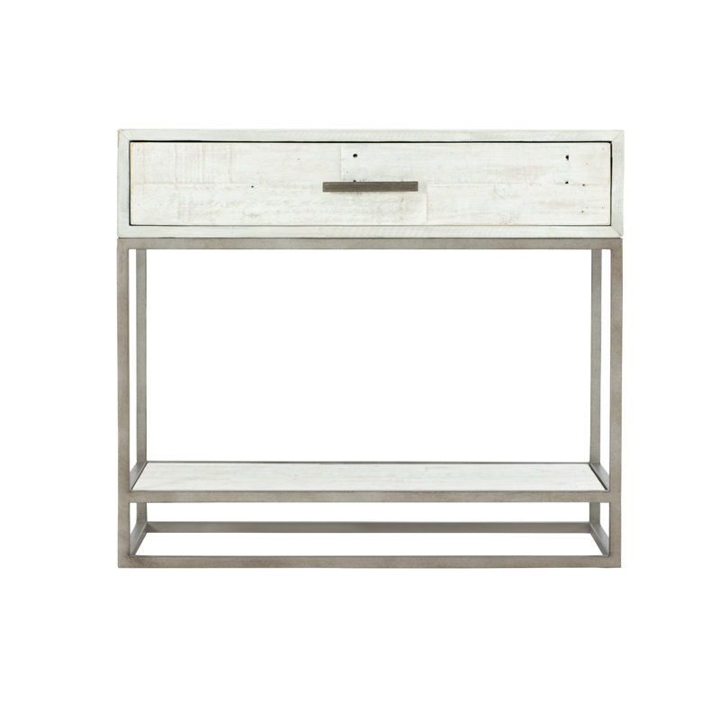 Alvar - Drawer Steel Nightstand, Highland Park - Brushed White Finish