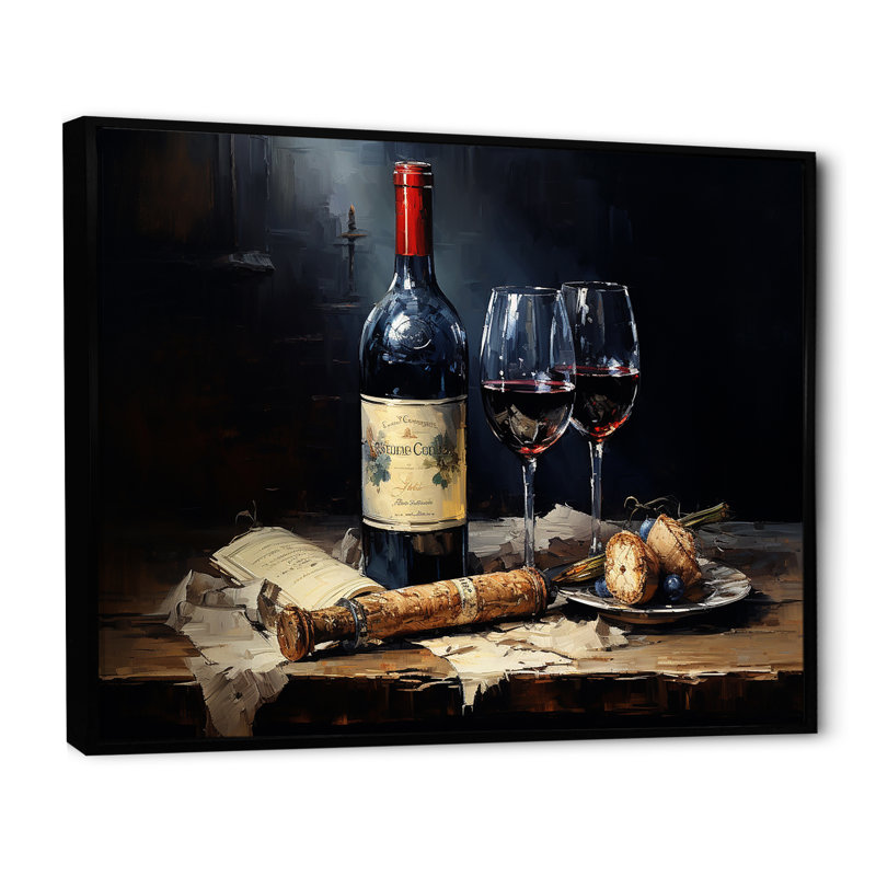 Sommeliers sélection sur toile, H 34 po x l 44 po x P 1,5 po, Cadre flottant noir