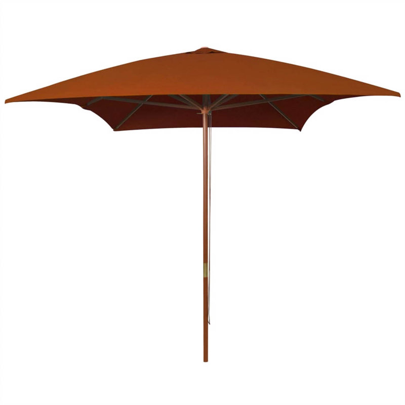 Aydin 200 cm W X 300 cm D Rectangular Market Parasol with Pulley Lift, Brown