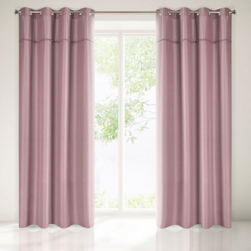 Blackout Curtain Single Panel, Pink