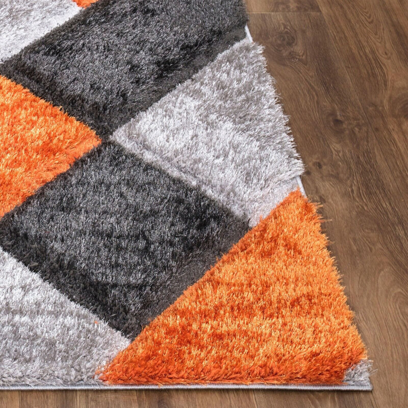 Aubreana Geometric Shag Indoor / Outdoor Area Rug, Rectangle 120 x 170cm