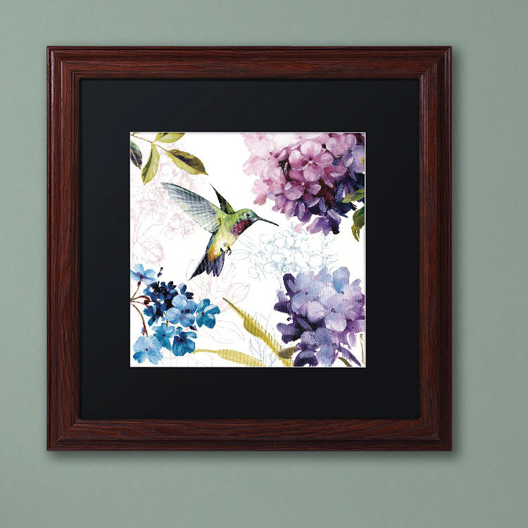 «Spring Nectar Square II» par Lisa Audit - Reproduction d'art sur toile encadrée, H 11 po x l 14 po x P 0,5 po, Cadre brun