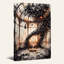 Vignes sombres et entrelacées et arbre lumineux dans une toile murale gothique d'Halloween-1856012192
